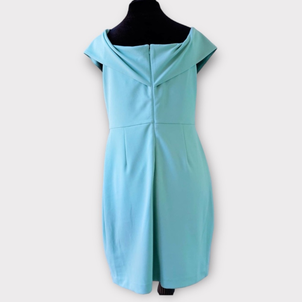 Belle Badgley Mischka Mint Libby Front Twist Knot Off-The-Shoulder 10 - Picture 4 of 7